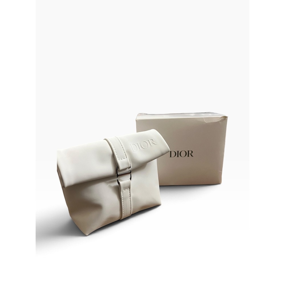 NIB Authentic Dior Beauty White Trousse Roll-Top Cosmetic Pouch
Bag 2026